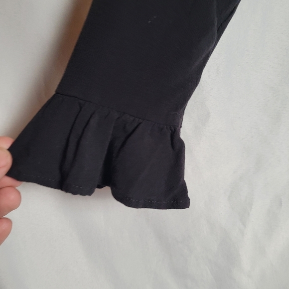 Express Women's Black Peplum Blouse Square Neckline Size Small - Picture 2 of 9